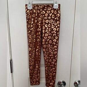 5 for $10🟢 Brown and Gold Leopard Print Leggings. 4T. EUC.